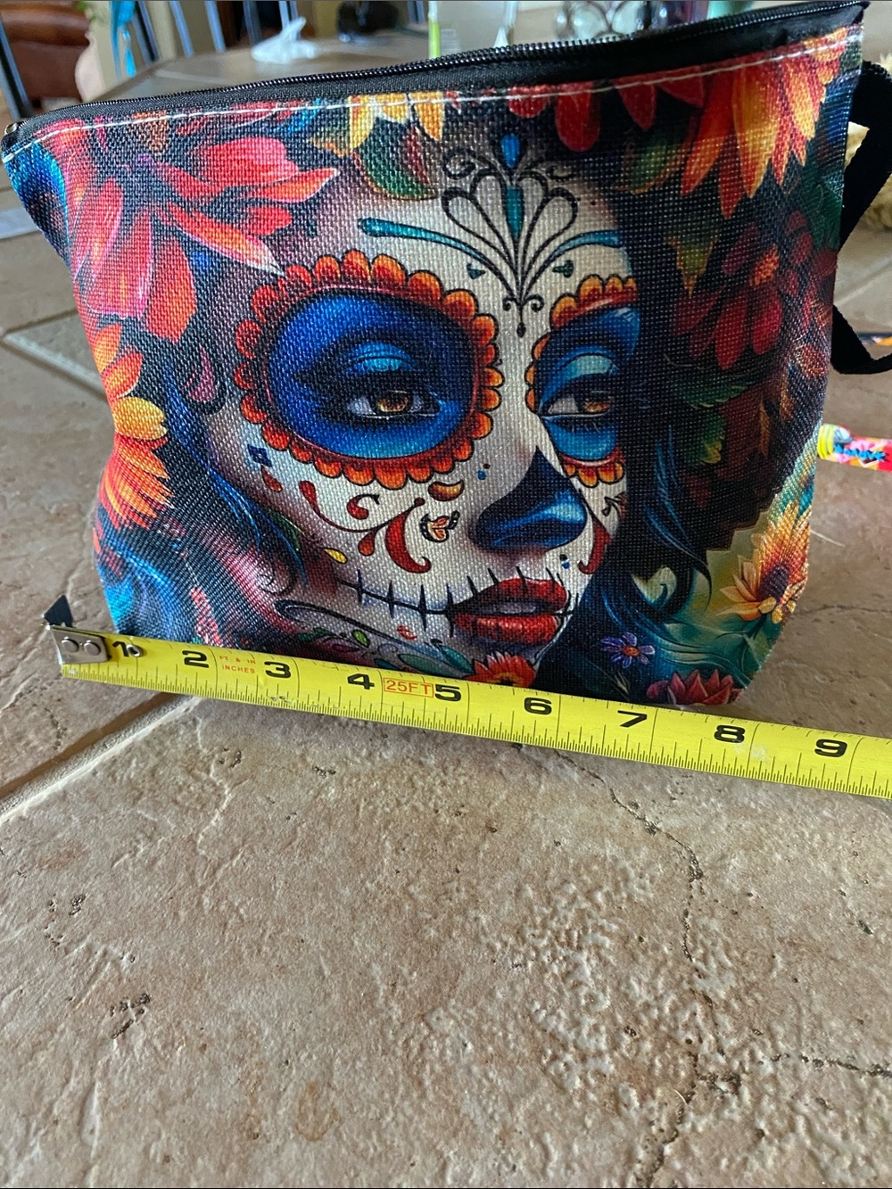 Colorful Day of the Dead Cosmetic Bag - Multi-Color